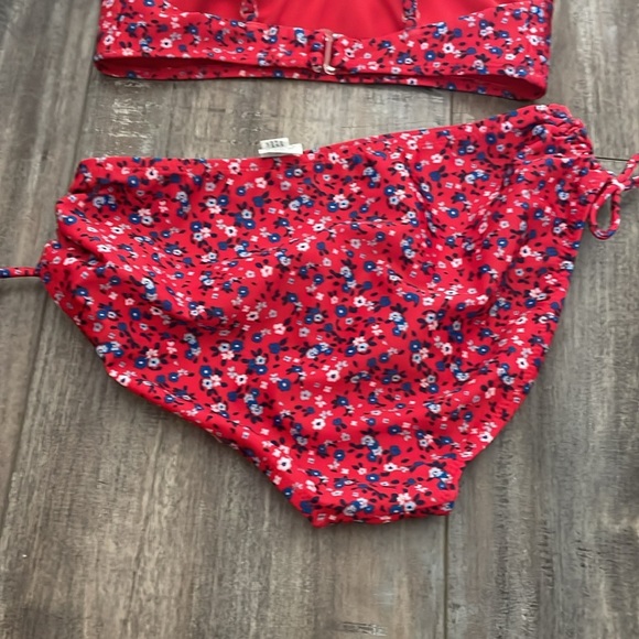 Blue & Red Floral Print Bikini Swimsuit SET – top 10/12 bottom 14/16 NEW - Picture 6 of 6